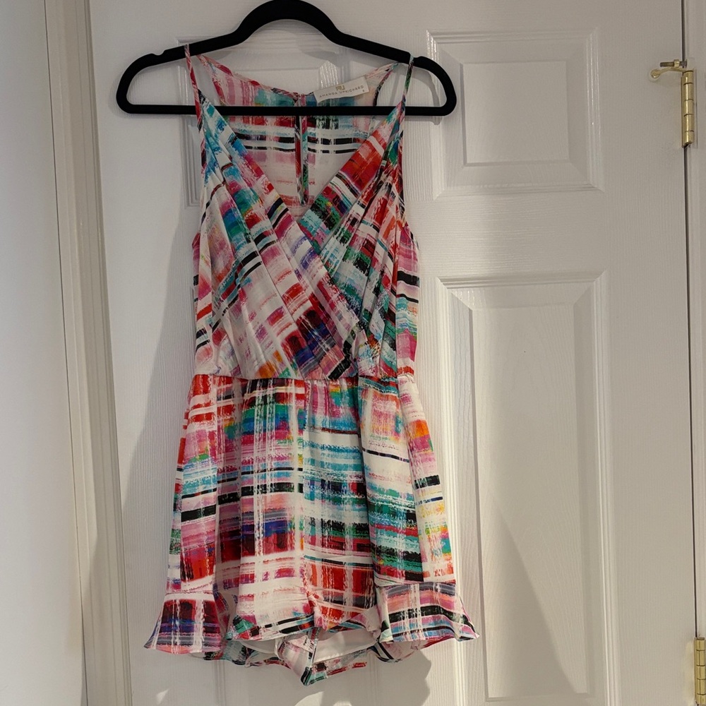 Amanda Uprichard Multicolor Plaid Romper
